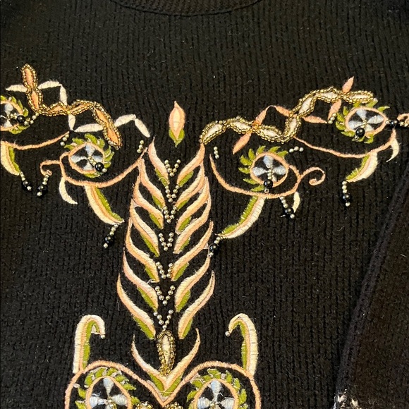 VINTAGE Black Embellished Sweater size L - Picture 6 of 10